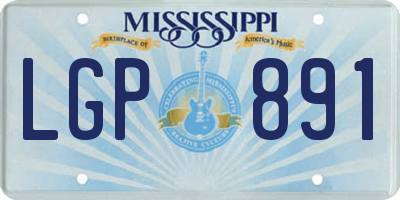 MS license plate LGP891
