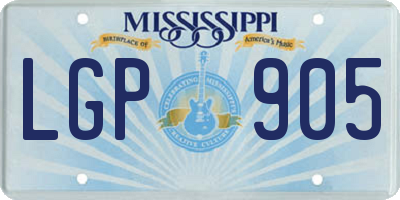 MS license plate LGP905