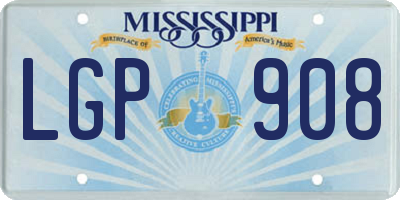 MS license plate LGP908