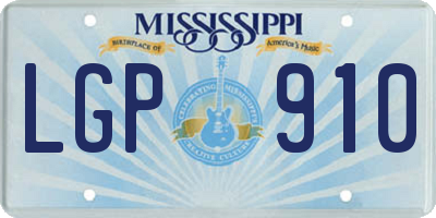 MS license plate LGP910