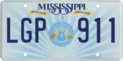 MS license plate LGP911