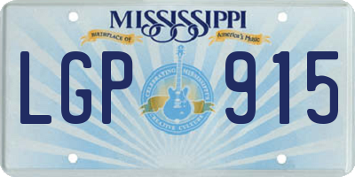 MS license plate LGP915