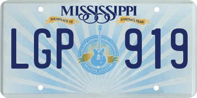 MS license plate LGP919