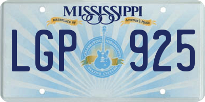 MS license plate LGP925