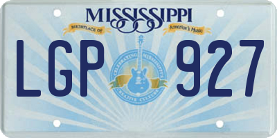 MS license plate LGP927
