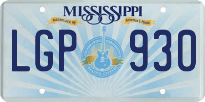 MS license plate LGP930