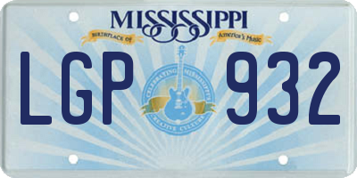 MS license plate LGP932