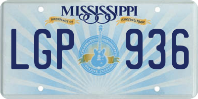MS license plate LGP936