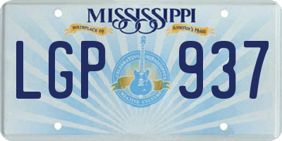 MS license plate LGP937