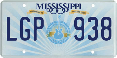 MS license plate LGP938