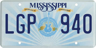 MS license plate LGP940