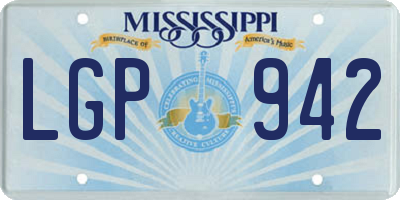 MS license plate LGP942