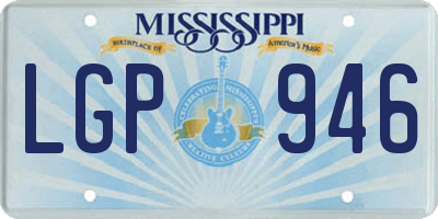 MS license plate LGP946