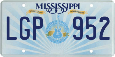 MS license plate LGP952
