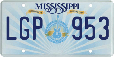 MS license plate LGP953