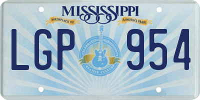MS license plate LGP954