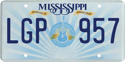 MS license plate LGP957