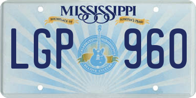 MS license plate LGP960
