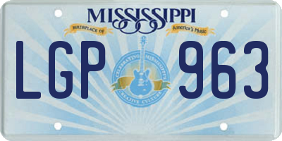 MS license plate LGP963