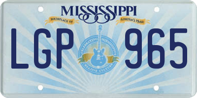 MS license plate LGP965