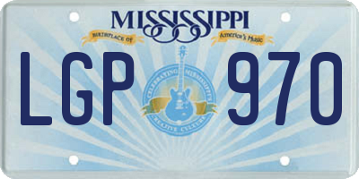 MS license plate LGP970
