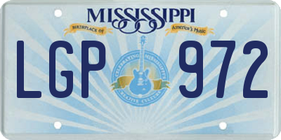 MS license plate LGP972