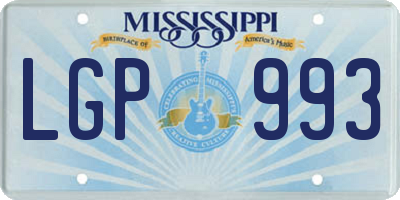 MS license plate LGP993