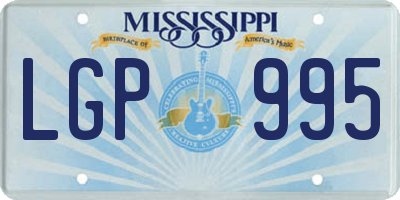 MS license plate LGP995