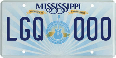 MS license plate LGQ000