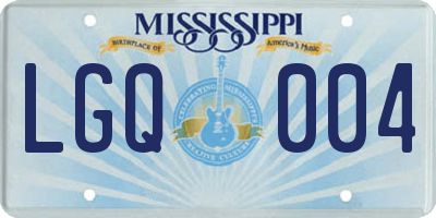 MS license plate LGQ004