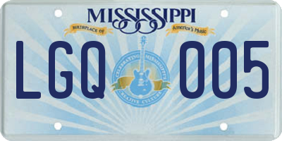 MS license plate LGQ005