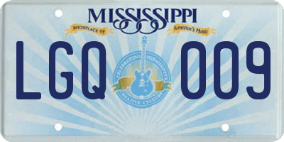 MS license plate LGQ009