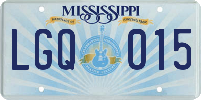 MS license plate LGQ015