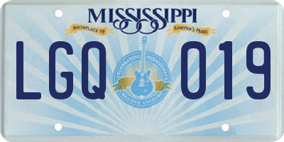 MS license plate LGQ019