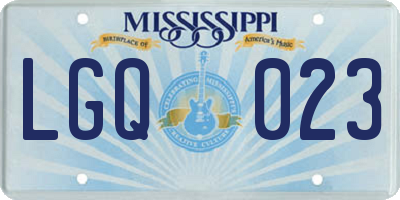 MS license plate LGQ023