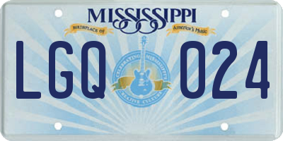MS license plate LGQ024