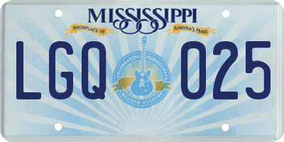 MS license plate LGQ025