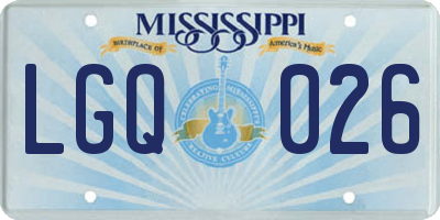 MS license plate LGQ026