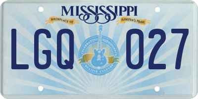 MS license plate LGQ027