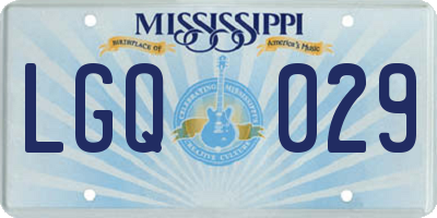 MS license plate LGQ029