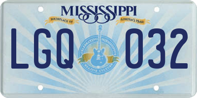 MS license plate LGQ032