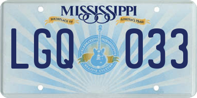 MS license plate LGQ033