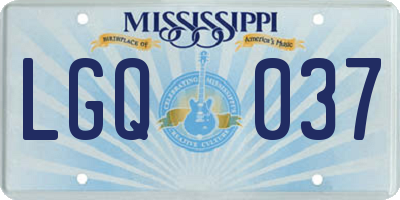 MS license plate LGQ037