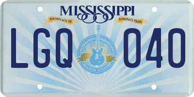 MS license plate LGQ040