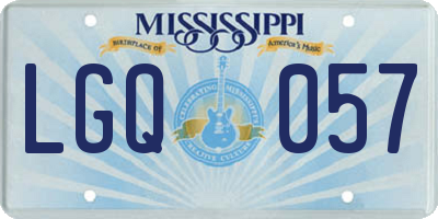 MS license plate LGQ057