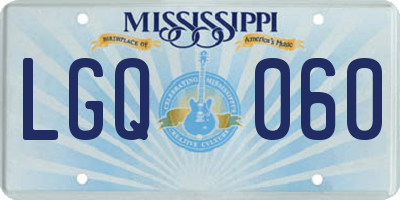 MS license plate LGQ060
