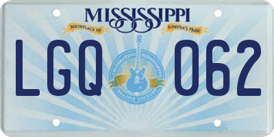 MS license plate LGQ062