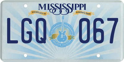 MS license plate LGQ067