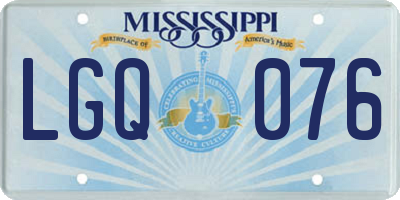 MS license plate LGQ076