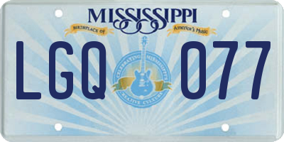 MS license plate LGQ077